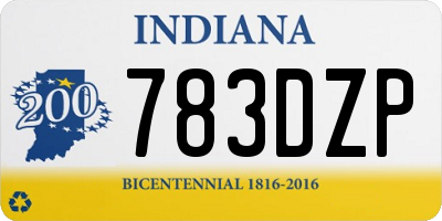 IN license plate 783DZP