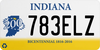 IN license plate 783ELZ