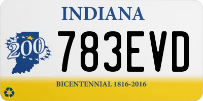 IN license plate 783EVD