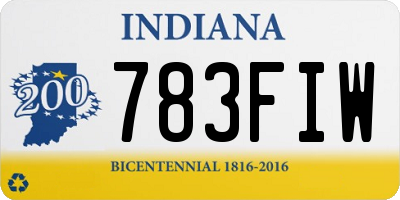 IN license plate 783FIW