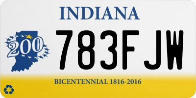 IN license plate 783FJW