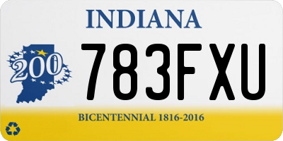 IN license plate 783FXU