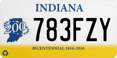 IN license plate 783FZY