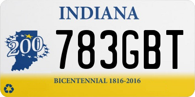 IN license plate 783GBT