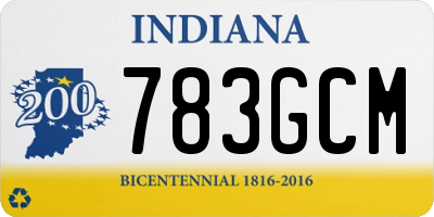 IN license plate 783GCM