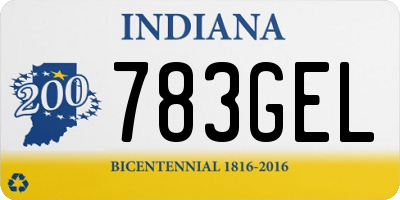 IN license plate 783GEL