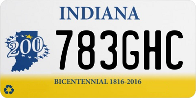 IN license plate 783GHC
