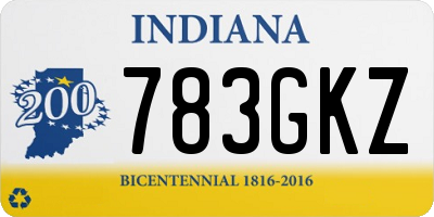 IN license plate 783GKZ