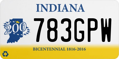 IN license plate 783GPW