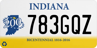 IN license plate 783GQZ