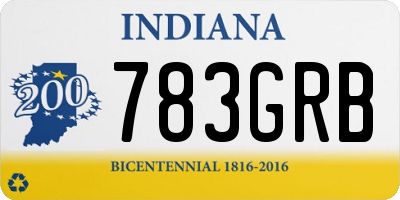 IN license plate 783GRB