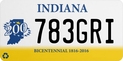 IN license plate 783GRI