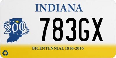 IN license plate 783GX
