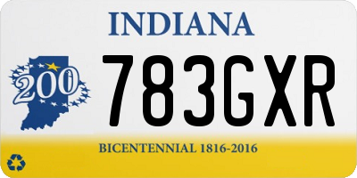 IN license plate 783GXR