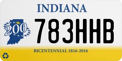 IN license plate 783HHB