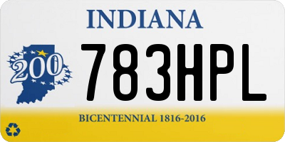 IN license plate 783HPL