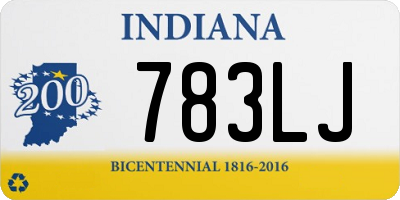 IN license plate 783LJ