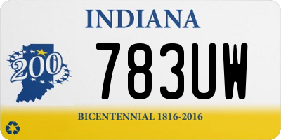 IN license plate 783UW