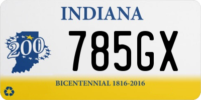 IN license plate 785GX