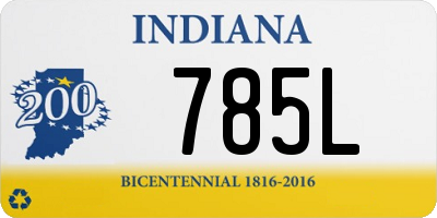 IN license plate 785L