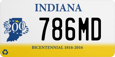 IN license plate 786MD
