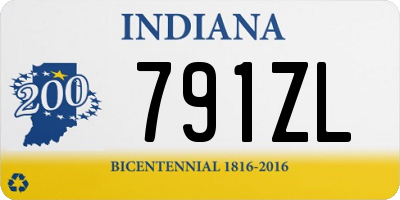 IN license plate 791ZL