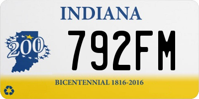 IN license plate 792FM