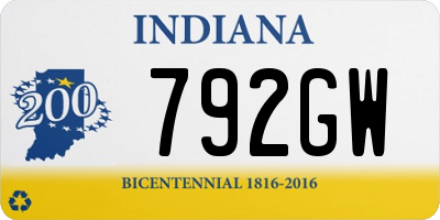 IN license plate 792GW
