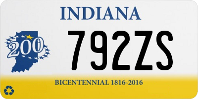 IN license plate 792ZS