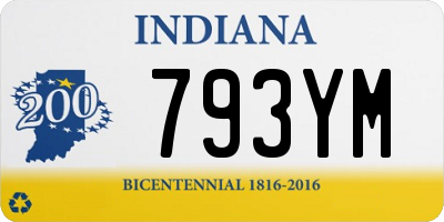 IN license plate 793YM