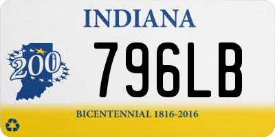 IN license plate 796LB