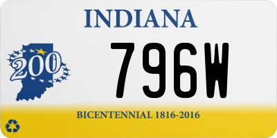 IN license plate 796W