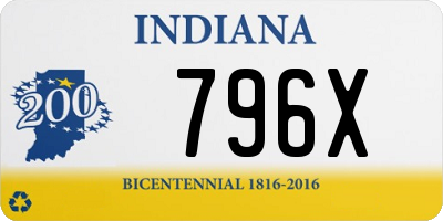 IN license plate 796X