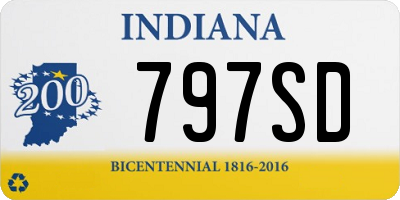 IN license plate 797SD