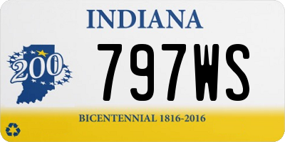 IN license plate 797WS