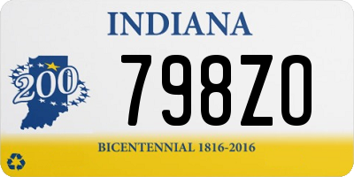 IN license plate 798ZO