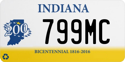 IN license plate 799MC