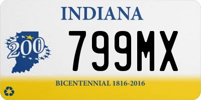 IN license plate 799MX