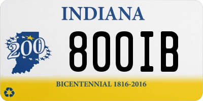 IN license plate 800IB