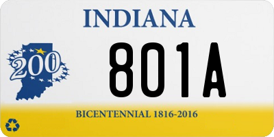 IN license plate 801A