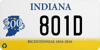 IN license plate 801D