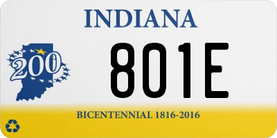 IN license plate 801E