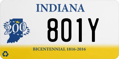 IN license plate 801Y