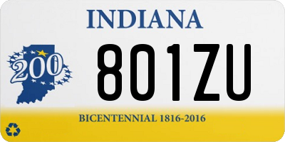 IN license plate 801ZU