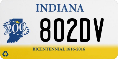 IN license plate 802DV