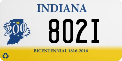 IN license plate 802I