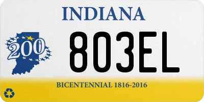 IN license plate 803EL