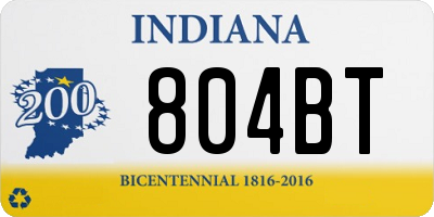 IN license plate 804BT