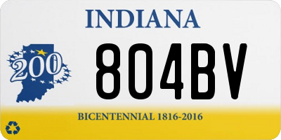 IN license plate 804BV