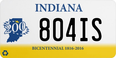 IN license plate 804IS